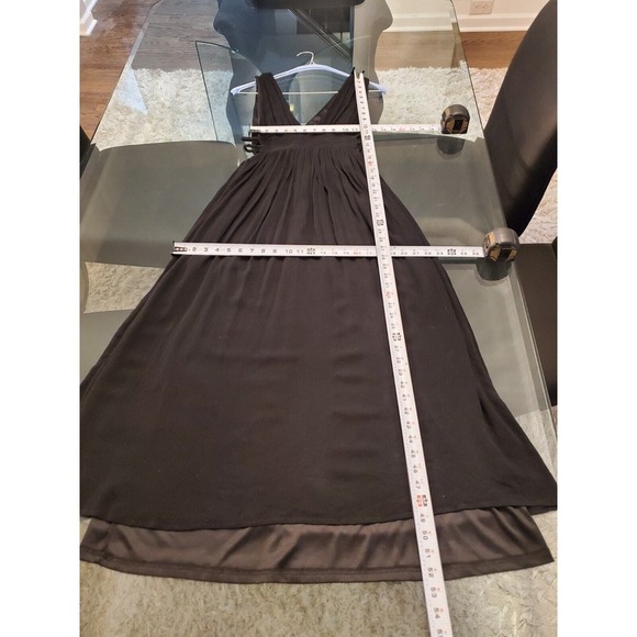 Forever 21 Women's Black Solid Open Side V-Neck Sleeveless Long Maxi Dress M - Picture 7 of 15